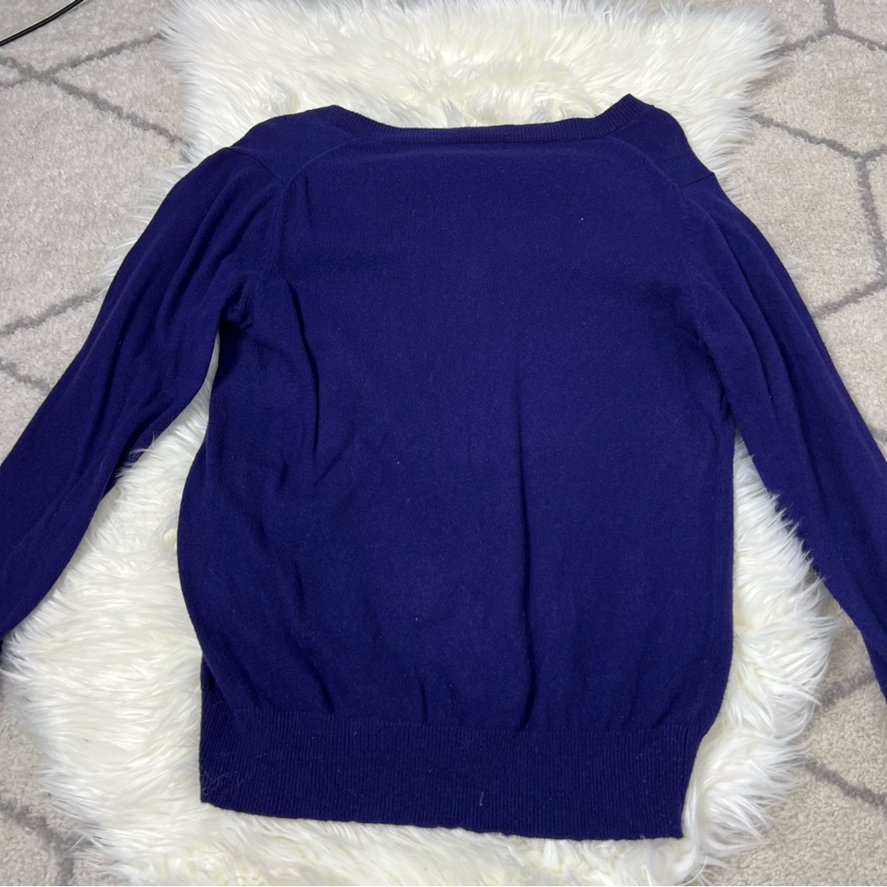 Lightweight Blue V Neck Sweater M - Picture 4 of 11